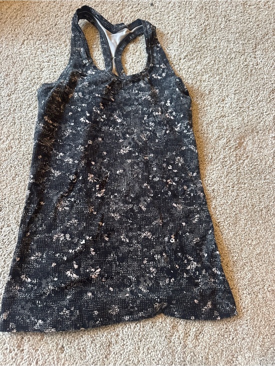 lululemon athletica Tops - lululemon athletica Black and White Floral Racerback Tank